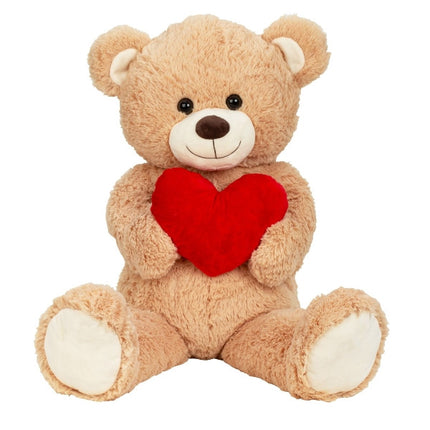 Teddy im XXL Format mit roten Herz 100cm