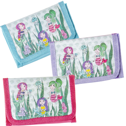 3er Pack Kinder Geldbörse Meerjungfrau lila, pink und türkis