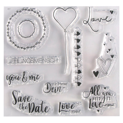 Clear Stamps "Love" 1 Bogen - 170 x 110 mm