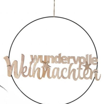 Metallring mit Schriftzug  35cm Durchmesser "Weihnachten"