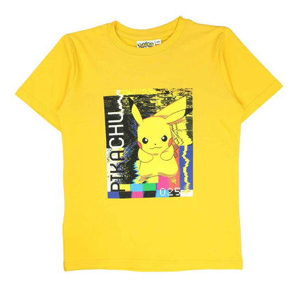 Pokemon T-Shirt für Jungs gelb mit Aufdruck - Größe XXS  10 Jahre bis M 16 Jahre