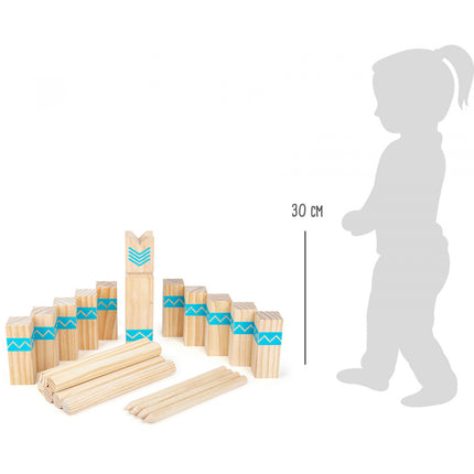 Wikingerspiel Kubb "Active" Holz Spielzeug 21 Teile, 30x7x7cm