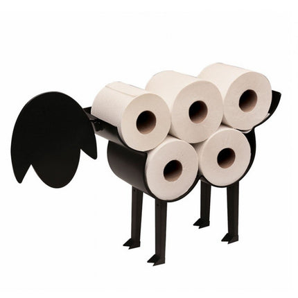 Lustiger Toilettenpapierhalter schwarz in Widderform