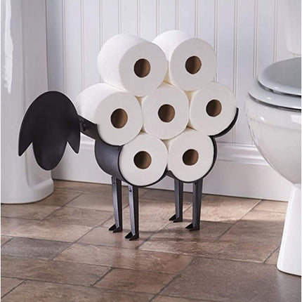 Lustiger Toilettenpapierhalter schwarz in Widderform