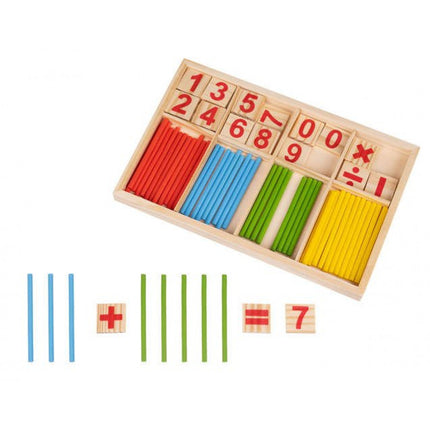 Lernspielzug Holzstäbchen zum Zählen lernen für Kinder