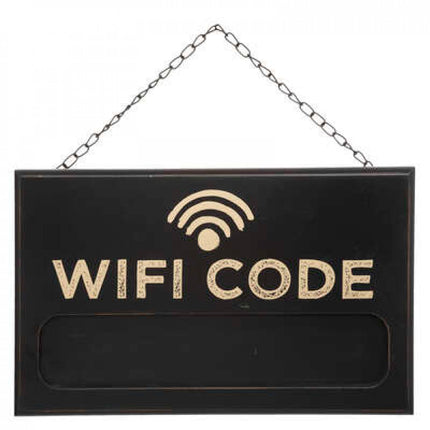 Memo-Tafel zum Aufhängen "Wifi-Code" Schieferoptik 35x22, schwarz