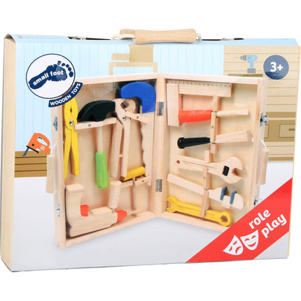 Kinder-Werkzeugkoffer Holz Spielzeug 13 Teile, 31,5x24x5,5cm