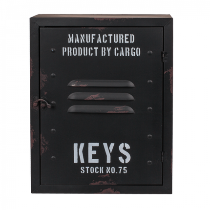 Metall-Schlüsselkasten,schwarz mit Aufschrift "Keys"