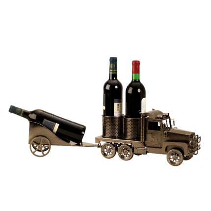 Flaschenhalter für Wein "Truck mit Anhänger" 19 cm hoch