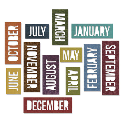 Sizzix Thinlits Set-Kalender-Monate  12 Stück