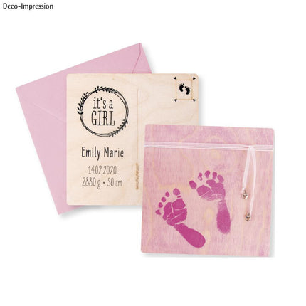 Bastelpackung: Abdruckset  Baby,  pink,  1 Set