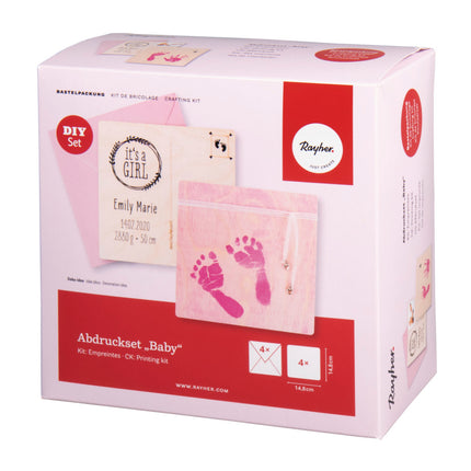 Bastelpackung: Abdruckset  Baby,  pink,  1 Set